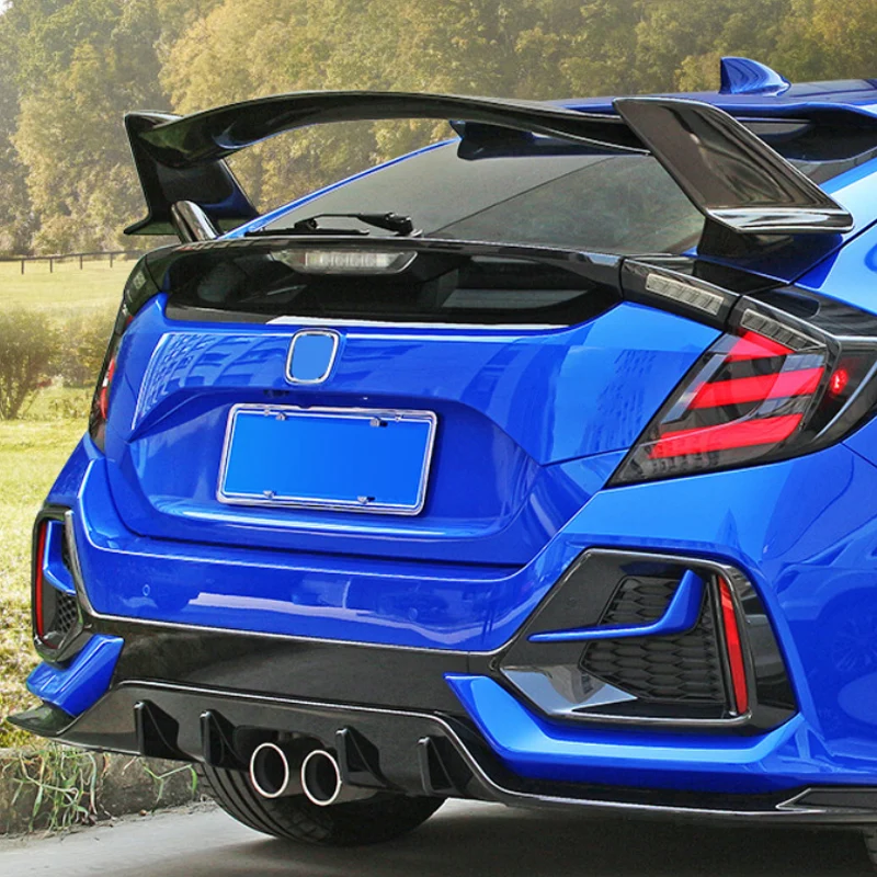 for honda civic 2018 2021 10th gen hatchback rear spoiler refit typer style roof wing trunk lip auto body kit tuning decoration for honda civic 2018 2021 10th gen hatchback rear spoiler refit typer style roof wing trunk lip auto body kit tuning decoration