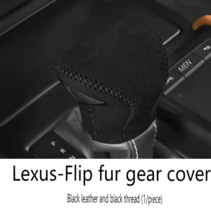 for lexus new es 2018 2023 es200 es260 es300 es300h suede car gear head shift knob cover protector sleeve car gear cover black