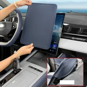 for geely boyue l atlas 2024 car central control screen case panel dust cover leather material decoration protector accessories