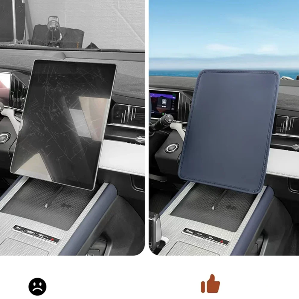 for geely boyue l atlas 2024 car central control screen case panel dust cover leather material decoration protector for geely boyue l atlas 2024 car central control screen case panel dust cover leather material decoration protector