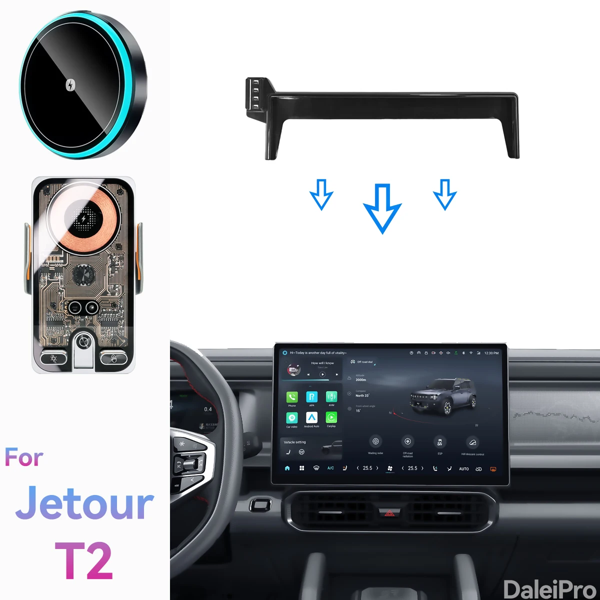 for 2024 2025 jetour t2 car phone holder screen fixed clip wireless charger phone mount qi phone charger mounts base for 2024 2025 jetour t2 car phone holder screen fixed clip wireless charger phone mount qi phone charger mounts base