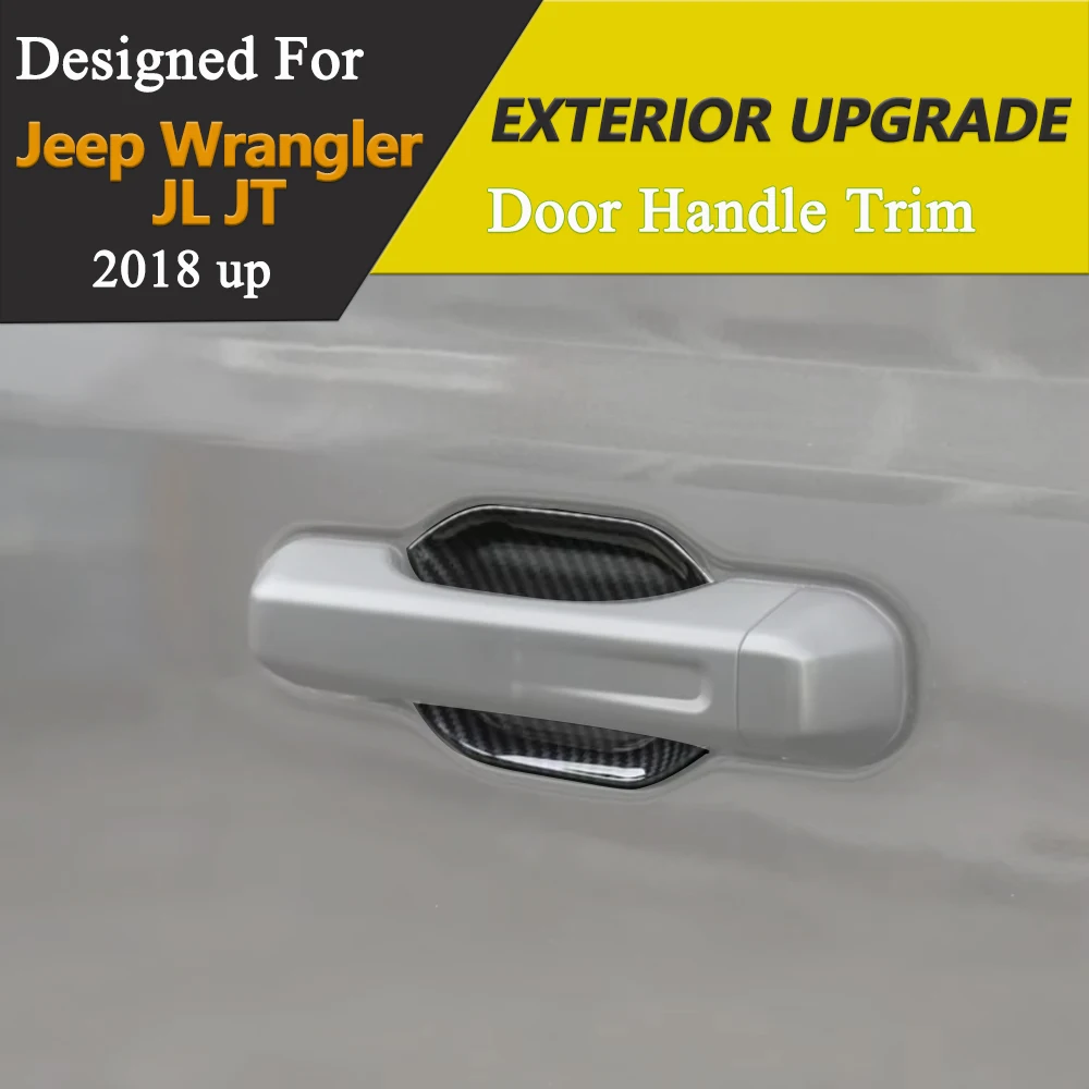 outer door handle bowl cover trim for jeep wrangler jl 4xe gladiator jt 2018 2024 2/4door carbon fibre exterior part outer door handle bowl cover trim for jeep wrangler jl 4xe gladiator jt 2018 2024 2/4door carbon fibre exterior part