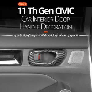 for honda civic 11th gen 2022 2023 2024 ​2025abs plastic handrail interior door handle bowl covers trim accessories armrest 4pcs