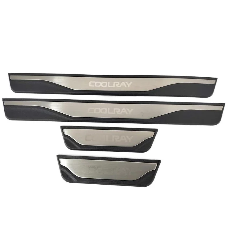 4pcs plastic stainless steel for 2023 2024 geely coolray car auto door sill pedal welcome scuff plate cover 4pcs plastic stainless steel for 2023 2024 geely coolray car auto door sill pedal welcome scuff plate cover