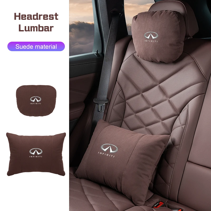 for infiniti q50 g37 qx70 fx35 q60 q30 qx60 jx35 qx80 m35 esq m37 car headrest lumbar support suede seat neck pillow accessories for infiniti q50 g37 qx70 fx35 q60 q30 qx60 jx35 qx80 m35 esq m37 car headrest lumbar support suede seat neck pillow accessories