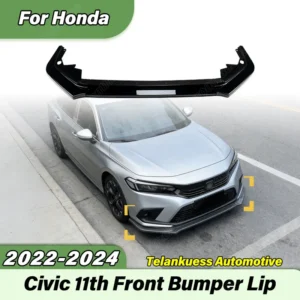 for honda civic 11th 2022 2023 2024 car front bumper sports racing style spoiler lip sedan 3pcs front lip body modification kit
