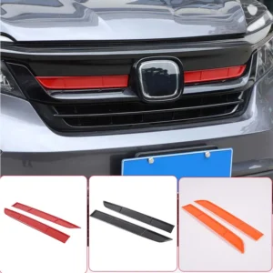 abs red front lower grille moulding cover racing grill middle mesh trim strip frame for honda pilot 2015 2022 car accessories