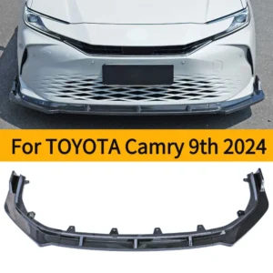 3pcs for toyota camry 9th 2024 abs gloss black or carbon look front bumper lip splitter spoiler refit accessories