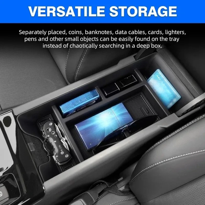 for toyota camry xv80 2025 center console armrest organizer tray durable abs black storage box with divider car for toyota camry xv80 2025 center console armrest organizer tray durable abs black storage box with divider car