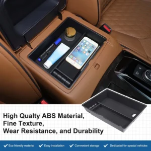 multipurpose abs center console armrest storage box stowing tray container for nissan patrol 2023 2026 infiniti qx80 2023 2026