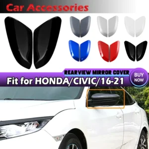 black/white/red/blue/sliver/unpainted side rearview mirror cover housing for honda civic 10th 2016 2021 car exterior accessories