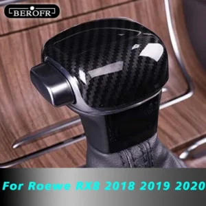 abs car gear head lever shift knob cover gear shift handle for roewe rx8 2018 2019 2020 carbon fiber matte silver