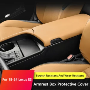 qhcp car armrest box cover panel nappa leather central console small armrest cover lid fit for lexus es 18 24 interior accessory