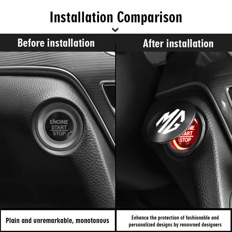 for mg car logo one click start button decoration protection cover hector tf gt zr 3 5 6 7 hs zs gs rx5 rx8 for mg car logo one click start button decoration protection cover hector tf gt zr 3 5 6 7 hs zs gs rx5 rx8