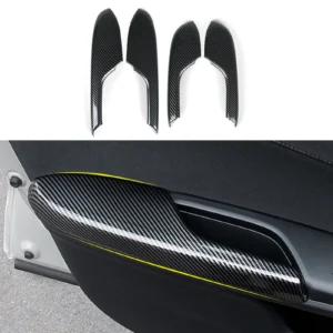 for honda civic 10th gen (2016 2021) trim accessories, car door armrest panel cover, carbon fiber abs interior sticker