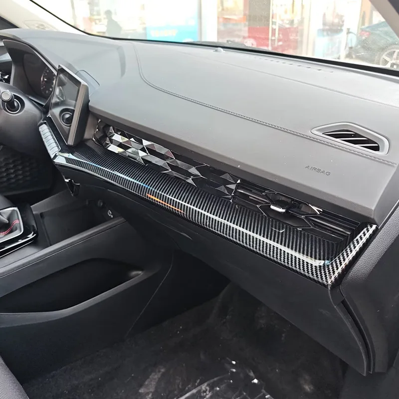 for mg mg5 2021 2022 2023 2024 car interior modification, central control decorative strip, carbon fiber abs decorative frame for mg mg5 2021 2022 2023 2024 car interior modification, central control decorative strip, carbon fiber abs decorative frame
