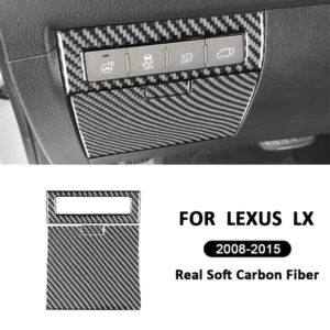 for lexus lx 2008 2015 carbon fiber auto driver side storage box panel control buttons switch frame decoration interior sticker