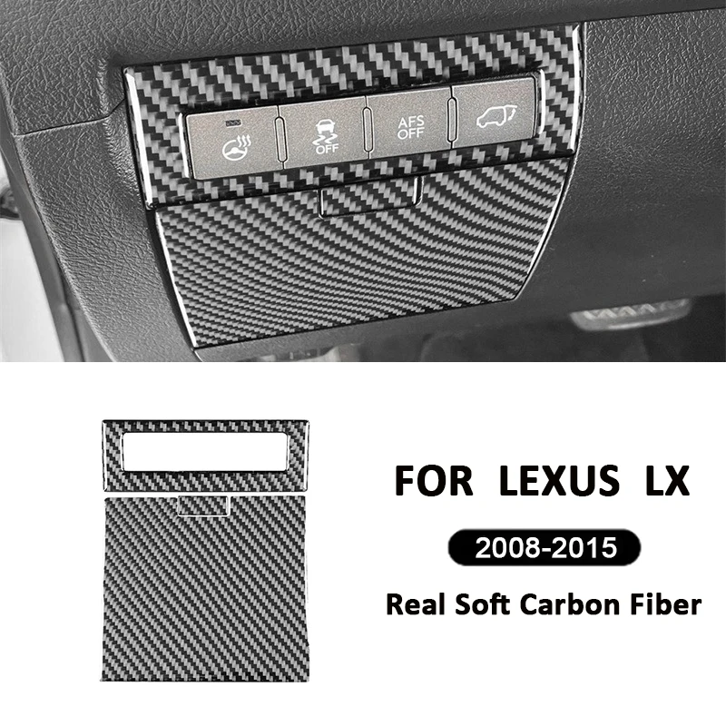 for lexus lx 2008 2015 carbon fiber auto driver side storage box panel control buttons switch frame decoration interior sticker for lexus lx 2008 2015 carbon fiber auto driver side storage box panel control buttons switch frame decoration interior sticker