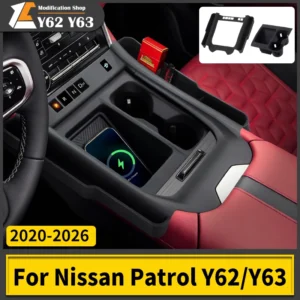 for nissan 2020 2023 2024 2026 patrol y62 y63 center console silicone cover anti scratch protective case for cup holder armrest