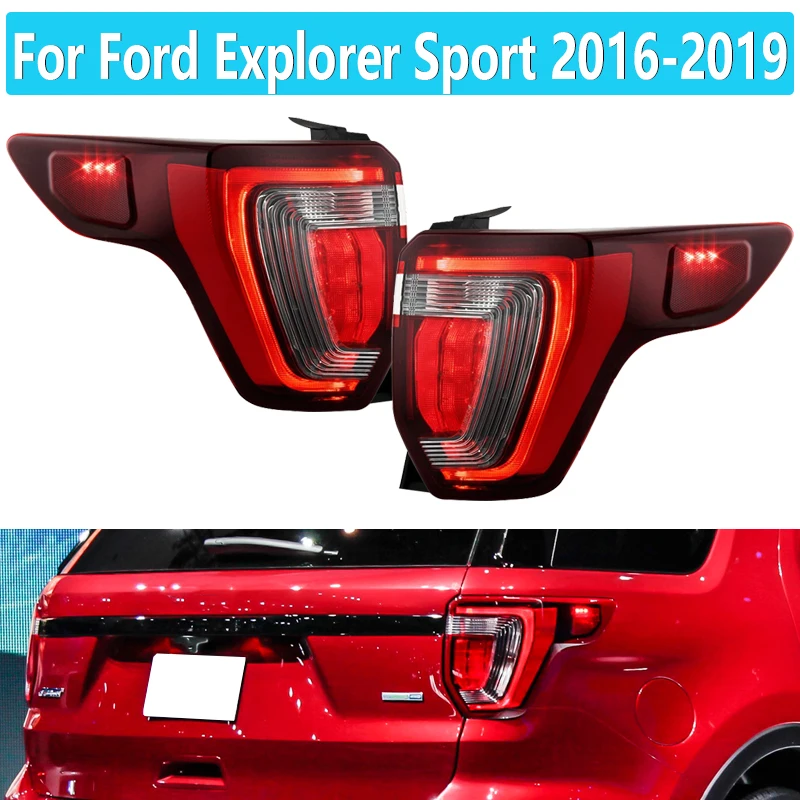 red/black lens led tail lights for ford explorer sport 2016 2017 2018 2019 rear tail light driving lamp led brake light assembly red/black lens led tail lights for ford explorer sport 2016 2017 2018 2019 rear tail light driving lamp led brake light assembly