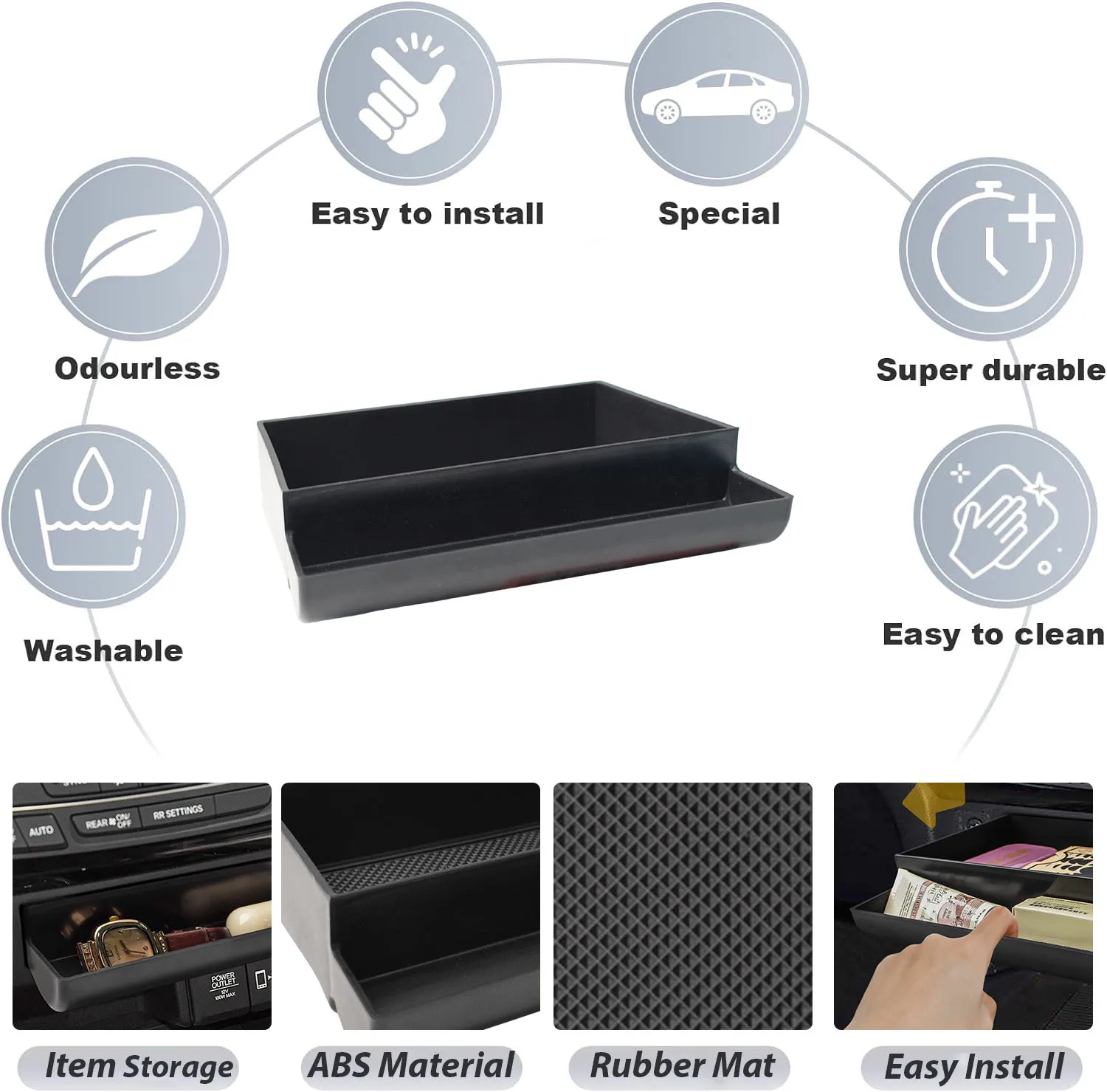 for honda pilot 2016 2022/ ridgeline 2017 2024/ passport 2019 2024 center console drawer storage box tray car abs for honda pilot 2016 2022/ ridgeline 2017 2024/ passport 2019 2024 center console drawer storage box tray car abs