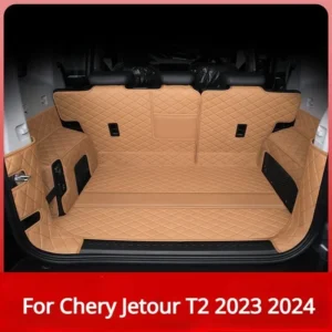 custom for chery jetour t2 2023 2024 leather trunk mats durable cargo liner boot interior cover car accessories details automobi
