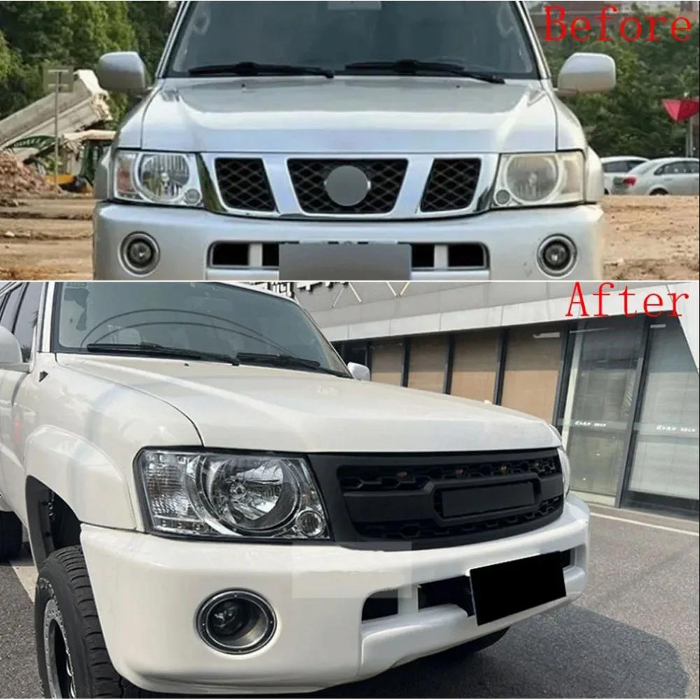front bumper racing facelift upper radiator mesh grilles with led lights for nissan patrol y61 2005 2020 05 20 front bumper racing facelift upper radiator mesh grilles with led lights for nissan patrol y61 2005 2020 05 20