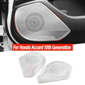 for honda accord 10th generation 2018 2019 2020 car door loudspeaker chrome speaker cover trim frame sticker interior accessory