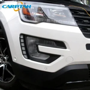 car led drl 12v daylights for ford explorer 2016 2017 yellow turn signal daytime running headlamps auto driving lamp foglamps