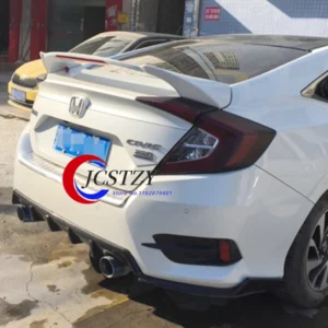 rear spoiler wing for honda civic 10th gen sedan 2016 2017 2018 2019 2020 rear trunk lip spoiler trim