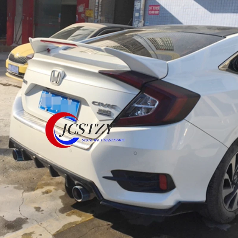 rear spoiler wing for honda civic 10th gen sedan 2016 2017 2018 2019 2020 rear trunk lip spoiler trim rear spoiler wing for honda civic 10th gen sedan 2016 2017 2018 2019 2020 rear trunk lip spoiler trim