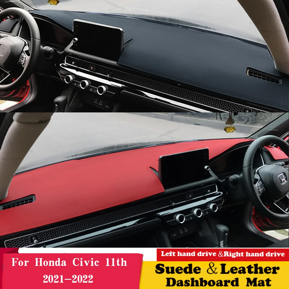 for honda civic 11th gen 2021 2022 2023 suede leather dashmat dashboard cover pad dash mat carpet accessories for honda civic 11th gen 2021 2022 2023 suede leather dashmat dashboard cover pad dash mat carpet accessories