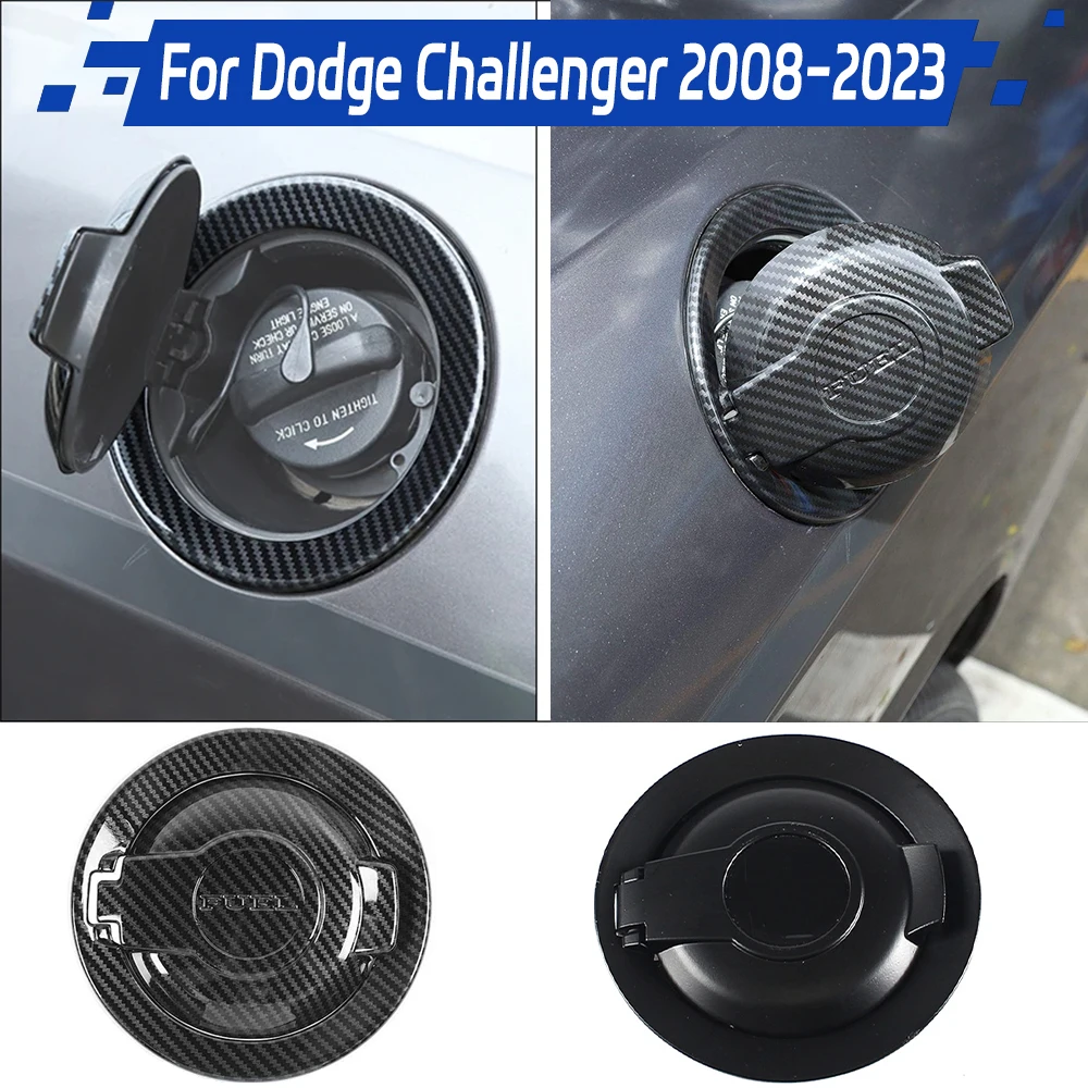 carbon fiber look fuel tank cover trim accessories gas door for dodge challenger 2008 2023 abs car fuel tank cap trim sticker carbon fiber look fuel tank cover trim accessories gas door for dodge challenger 2008 2023 abs car fuel tank cap trim sticker