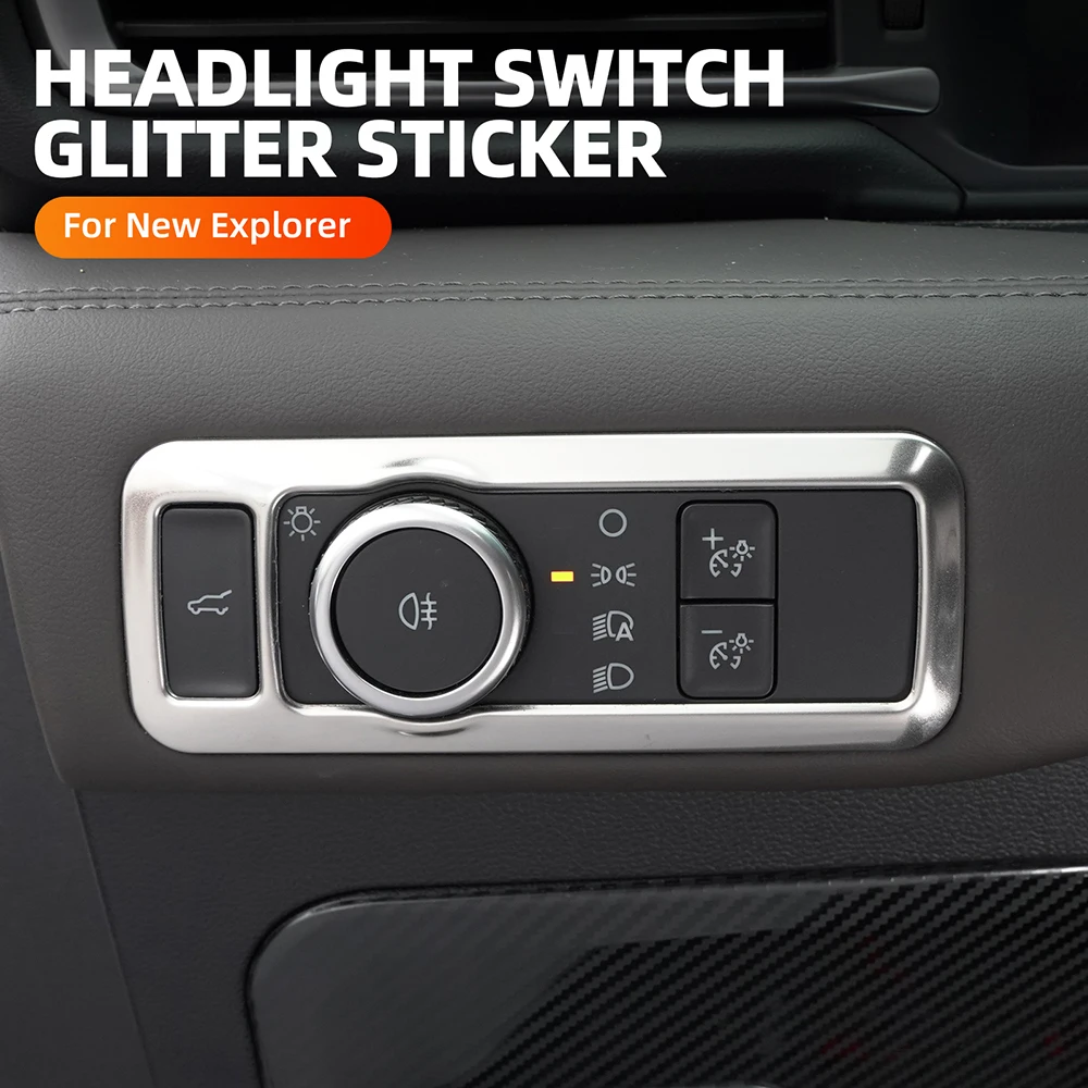 stainless steel car headlight switch frame for ford explorer 2020 2021 2022 2023 2024 2025 carbon fiber texture interior sticker stainless steel car headlight switch frame for ford explorer 2020 2021 2022 2023 2024 2025 carbon fiber texture interior sticker
