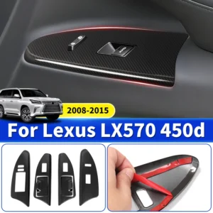 for toyotalexus lx570 2008 2015 570 lx window control switch panel trim cover interior accessories car styling protective parts