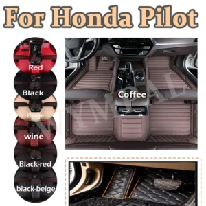 luxury custom auto leather car floor mat for honda pilot 2016 2017 2018 2019 2020 car mat full set waterproof accessories full