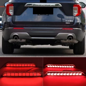 car led bumper light for ford explorer 2019 2020 2021 2022 rear fog lamp brake light dynamic turn signal reflector