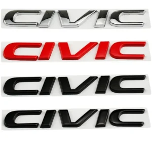 metal 3d car stickers side fender badge rear trunk emblem decal styling for honda civic logo 10th 11th 8th 2024 2023 accessories