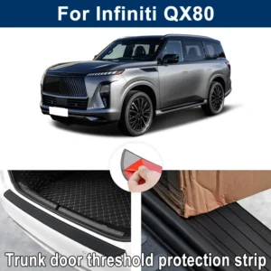 car trunk sill anti scratch guard strip for infiniti qx80 rear bumper rubber protector decorative cover sticker