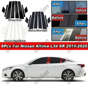 car door middle b c pillar post cover trim mirror effect styling for nissan altima l34 sr 2019 2025 window center column sticker