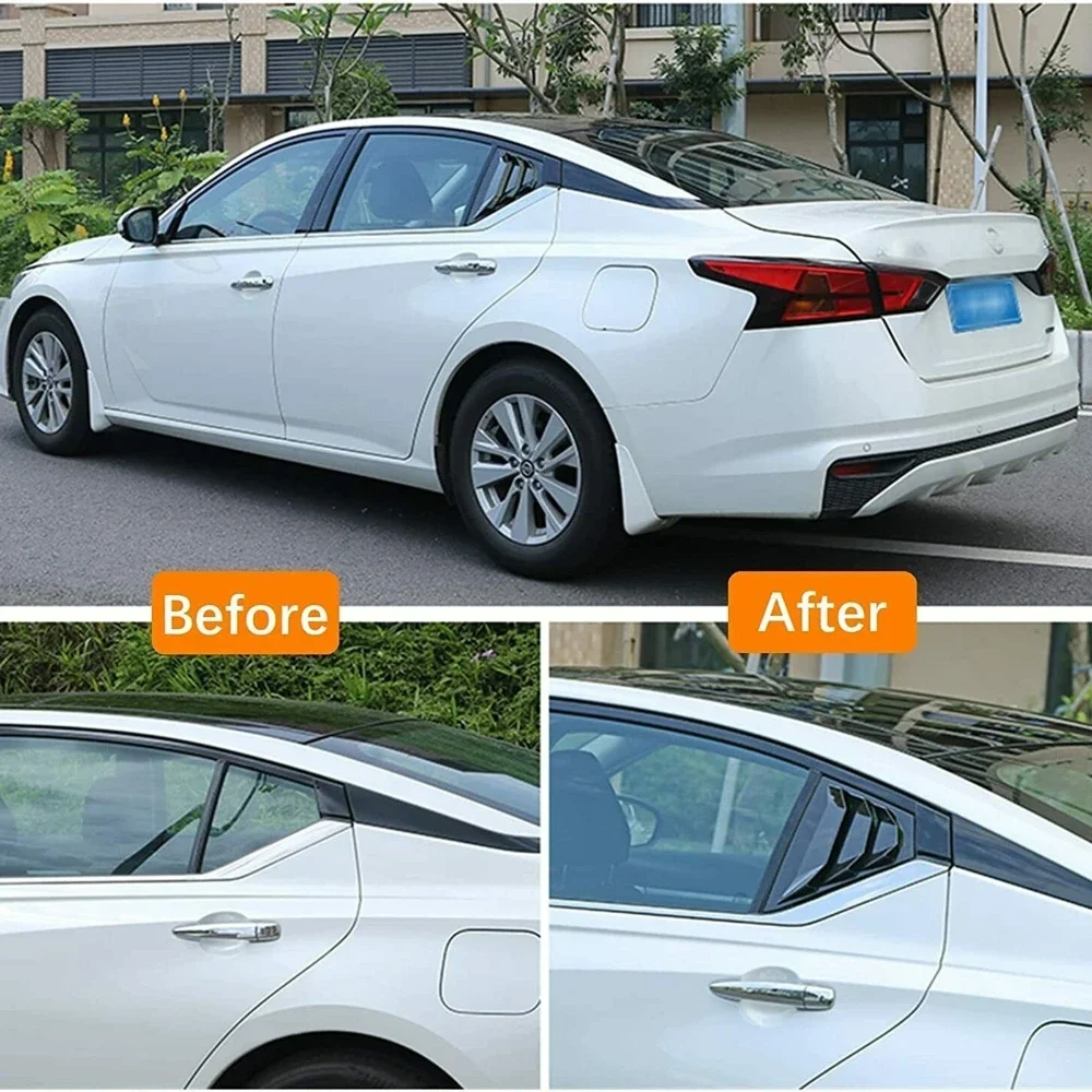 for nissan altima 2019 2022 rear outer side window louvers cover decorative window air vent cover spoiler trim gloss black for nissan altima 2019 2022 rear outer side window louvers cover decorative window air vent cover spoiler trim gloss black