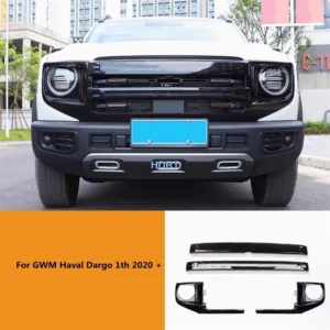 car style front face head light frame racing grills trim accessories exterior sticker for great wall gwm haval dargo 1th 2020 +
