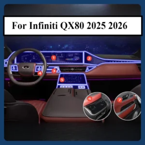 for infiniti qx80 2025 2026 accessories interior film transparent tpu gear panel gps navigation center console ppf protection