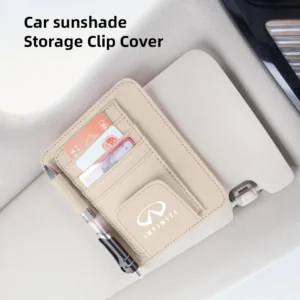 car pu leather sun visor sunglasses ticket card storage bag accessories for infiniti q50 q50l q60 q70l qx30 qx50 qx60 qx70 qx80