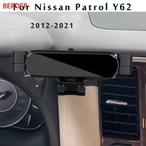 lhd car mobile phone holder special air vent stand gps gravity navigation bracket for nissan patrol y62 2012 2021 accessories