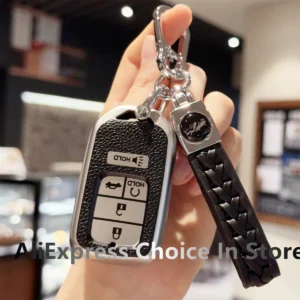 car key case cover for honda 2018 2019 2020 2021 civic accord pilot cr v insight ex ex l touring wristlet keychain