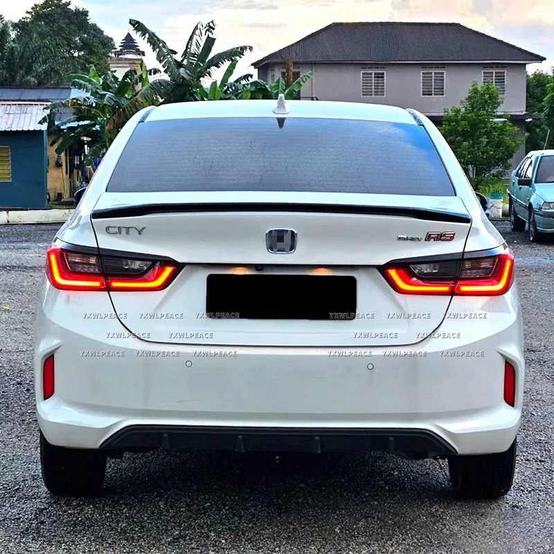 for 2020 2021 2022 2023 2024 2025 honda city rs style bright black car rear spoiler wing trunk lip tail trunk spoiler trim for 2020 2021 2022 2023 2024 2025 honda city rs style bright black car rear spoiler wing trunk lip tail trunk spoiler trim