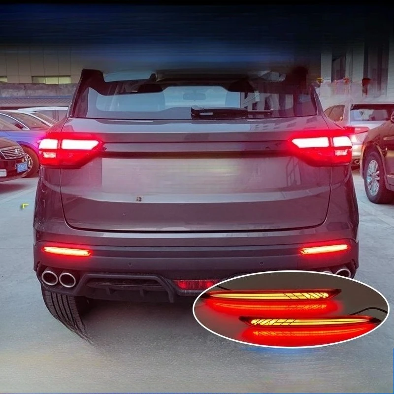for geely coolray proton x50 2018 2024 led rear bumper reflector light with dynamic flowing turn signal brake and rear fog lamp for geely coolray proton x50 2018 2024 led rear bumper reflector light with dynamic flowing turn signal brake and rear fog lamp