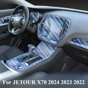 for jetour x70 2024 2023 ppf protection film accessories interior transparent tpu navigation gear panel center console sticker