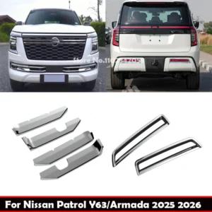 for nissan patrol y63/armada 2025 2026 abs chrome front rear bumper lower grille fog light back foglamp decorative strip trim